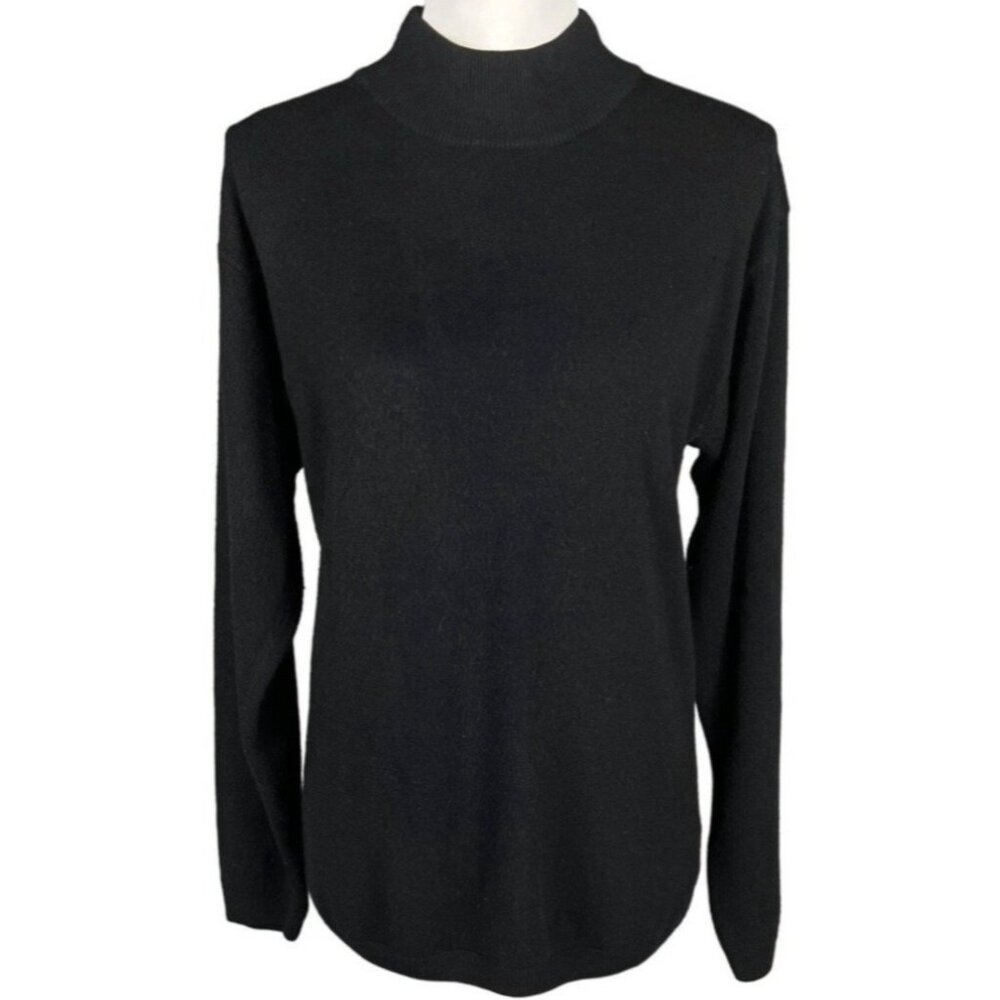 Fitted Black Turtleneck Sweater Size Medium by Ashley Hill